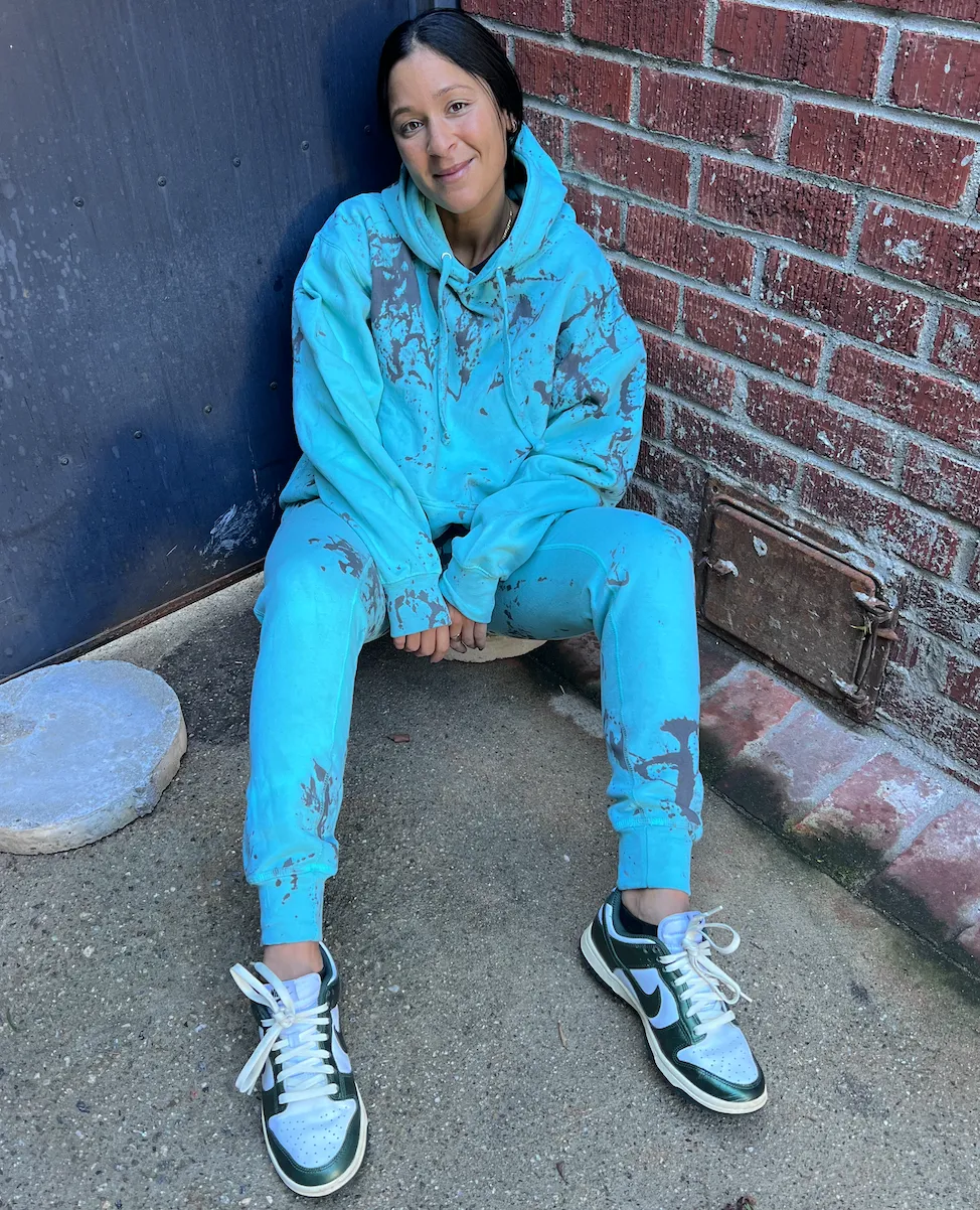 Turquoise Grey Tie Dye Loungewear Set