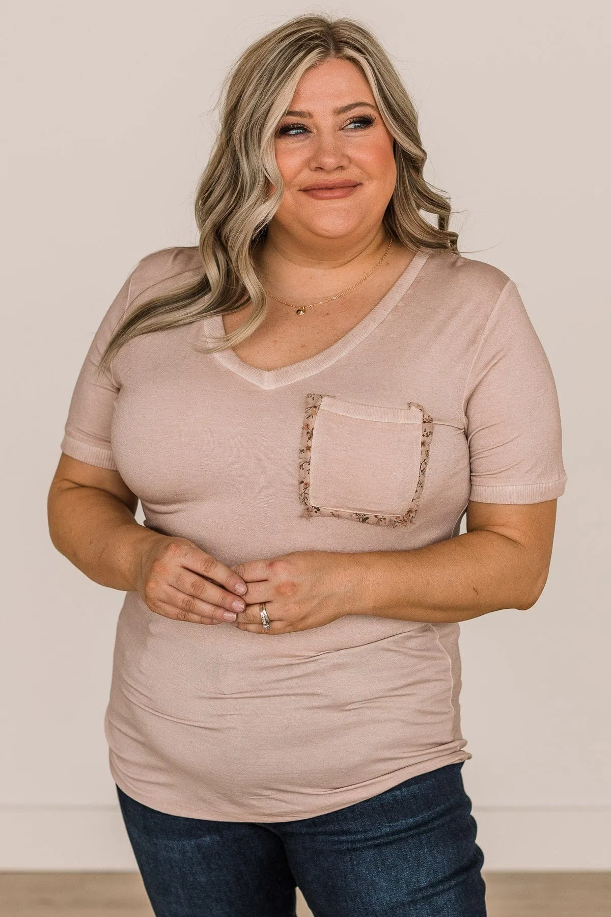Unconditional Love Pocket Top- Dusty Pink