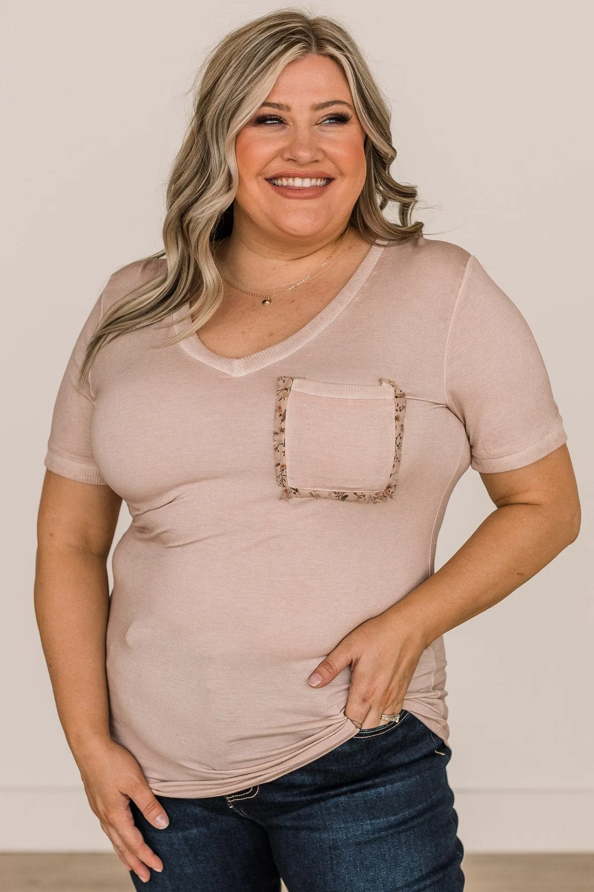 Unconditional Love Pocket Top- Dusty Pink