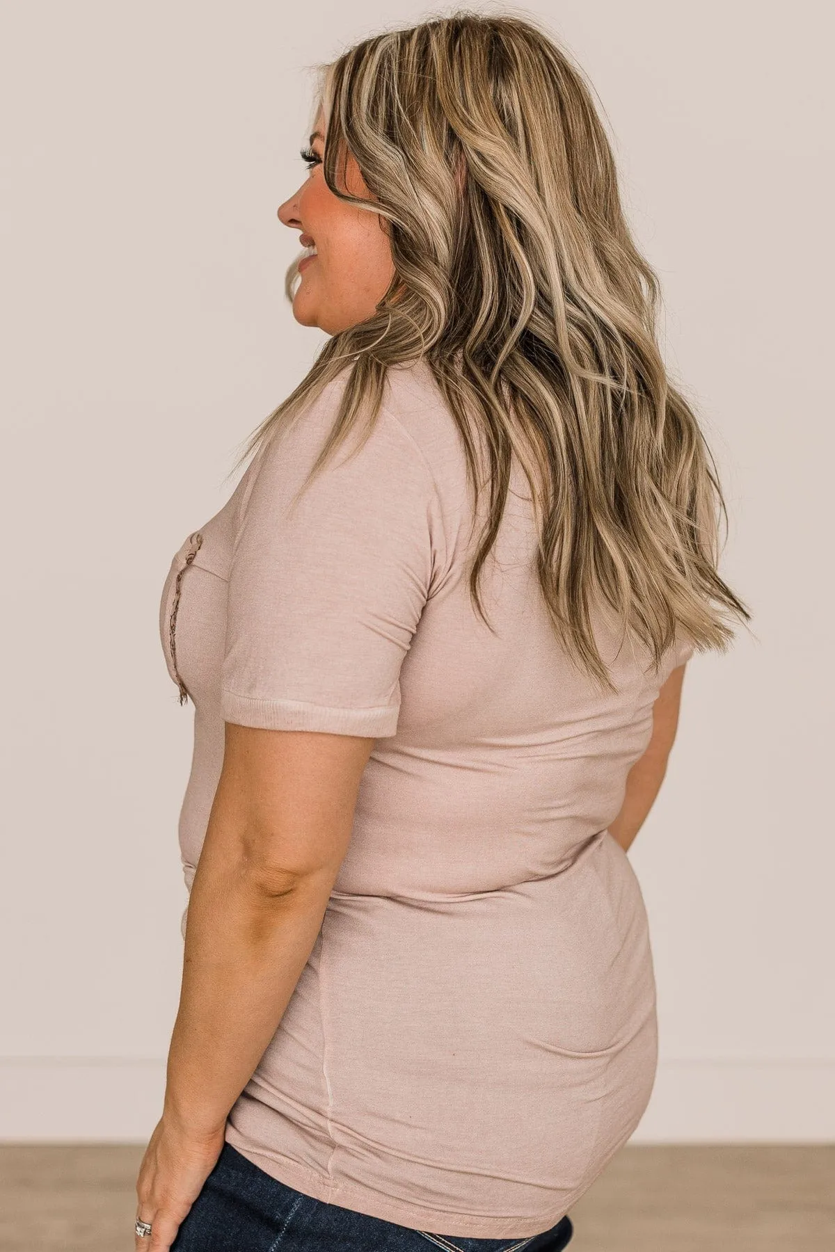 Unconditional Love Pocket Top- Dusty Pink