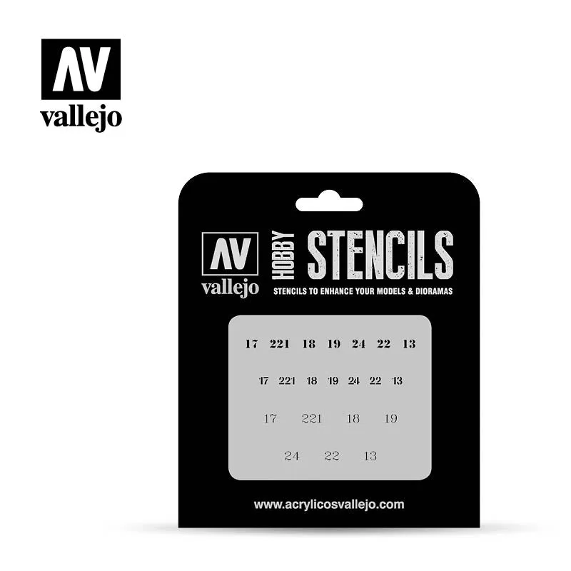 Vallejo Hobby Stencils ST-AFV003 Soviet Numbers WWII