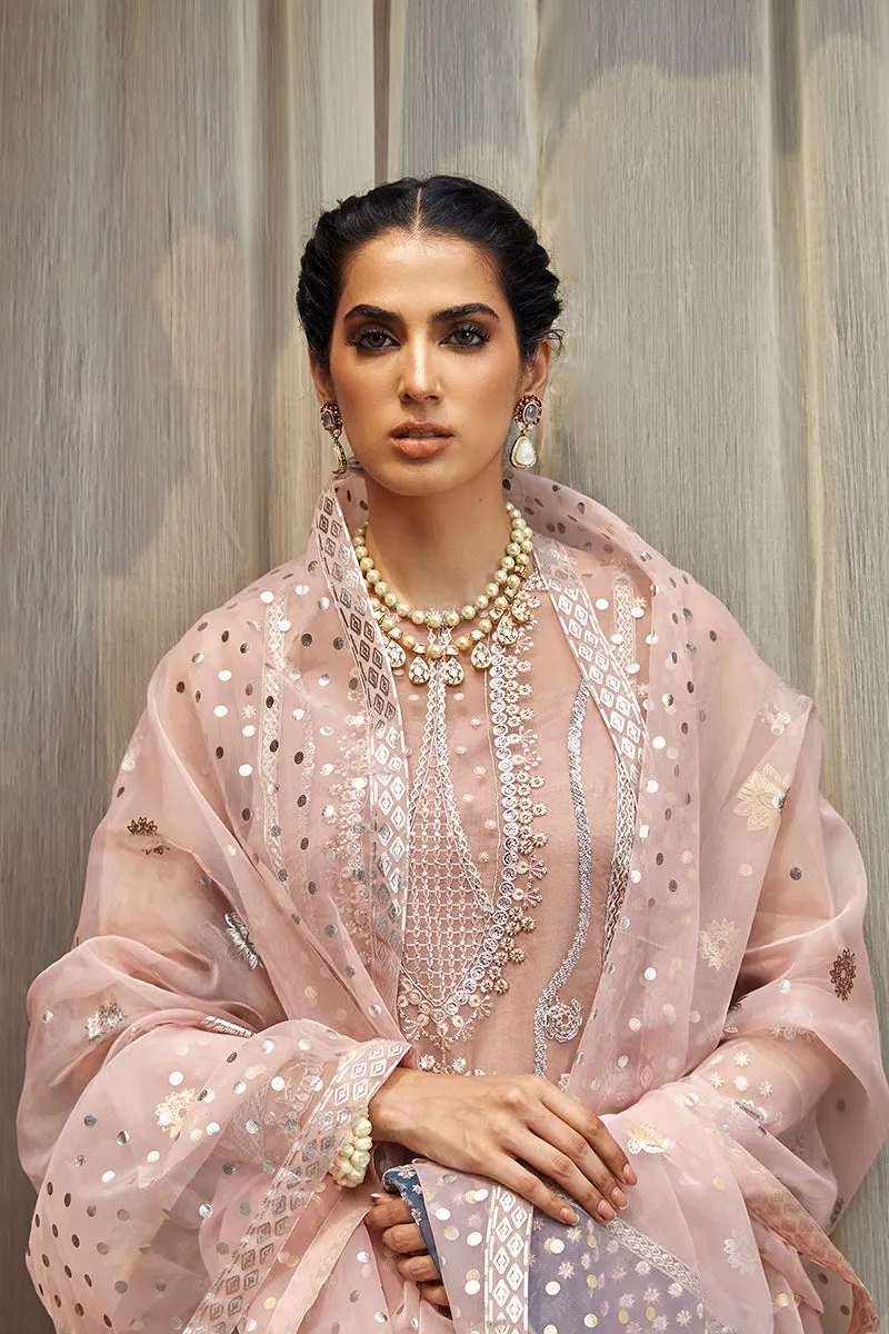 VERSILLIA FLEUR-3 PIECE ORGANZA EMBROIDERED SUIT