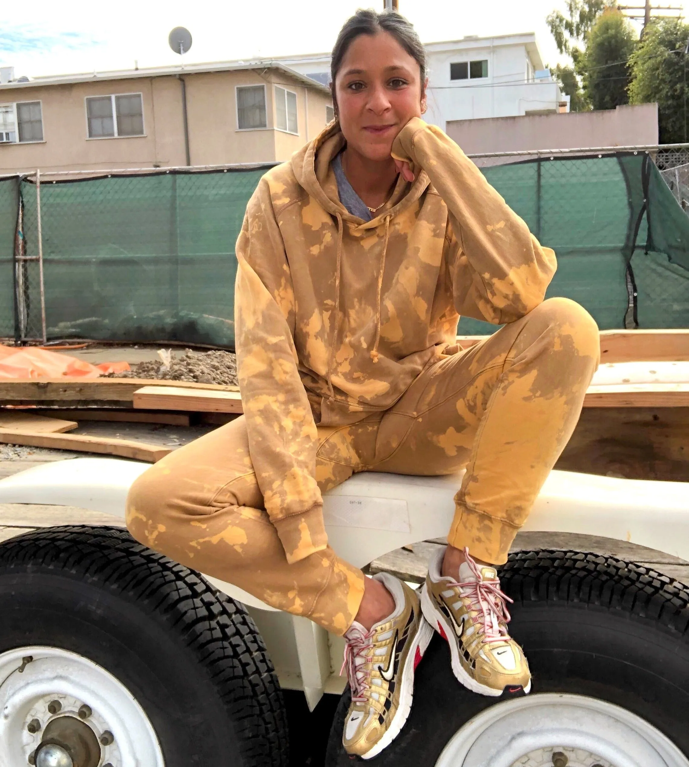 Vintage Mustard Tie Dye Joggers
