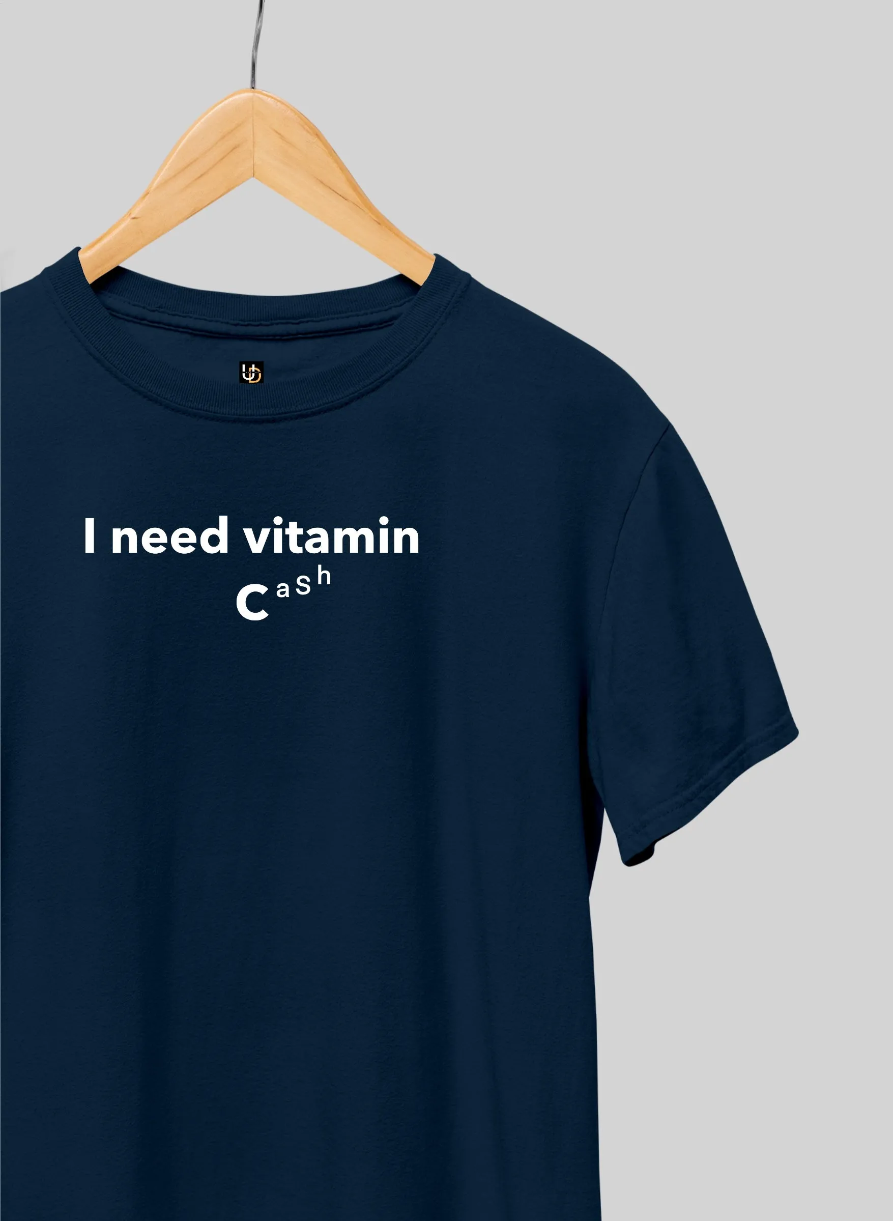 Vitamin Cash Teal Blue Half Sleeve T-Shirt
