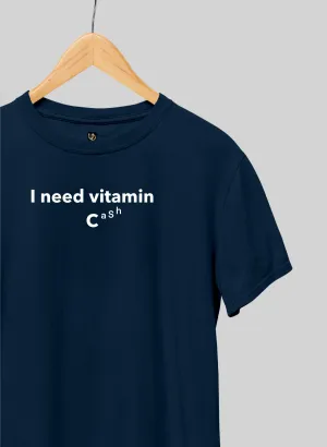Vitamin Cash Teal Blue Half Sleeve T-Shirt