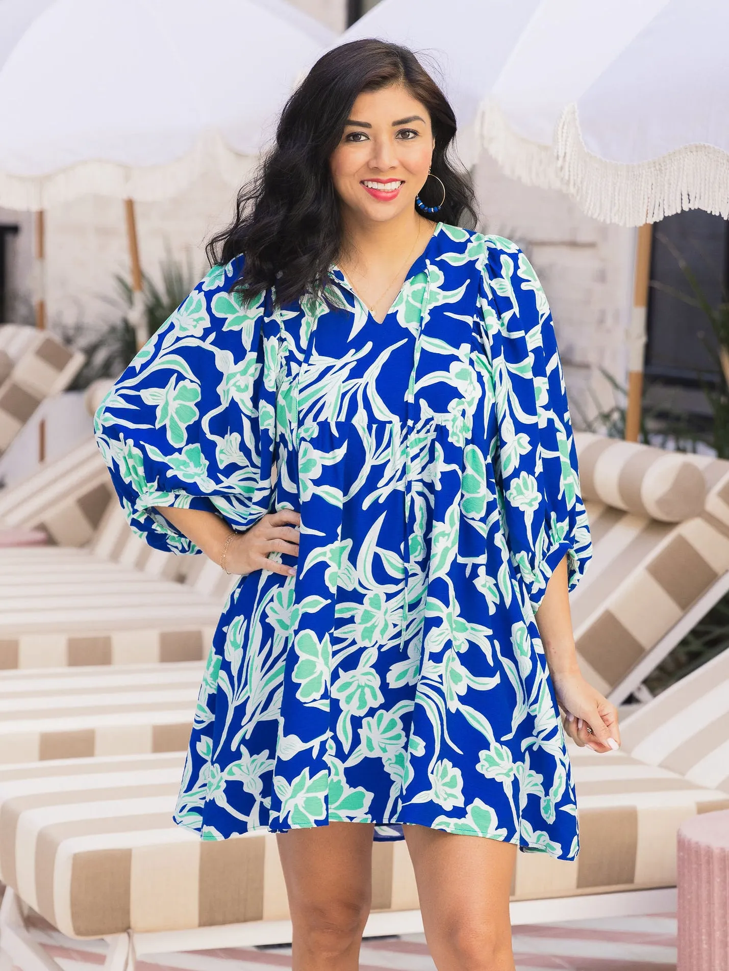 Vivid Blossom Babydoll Dress