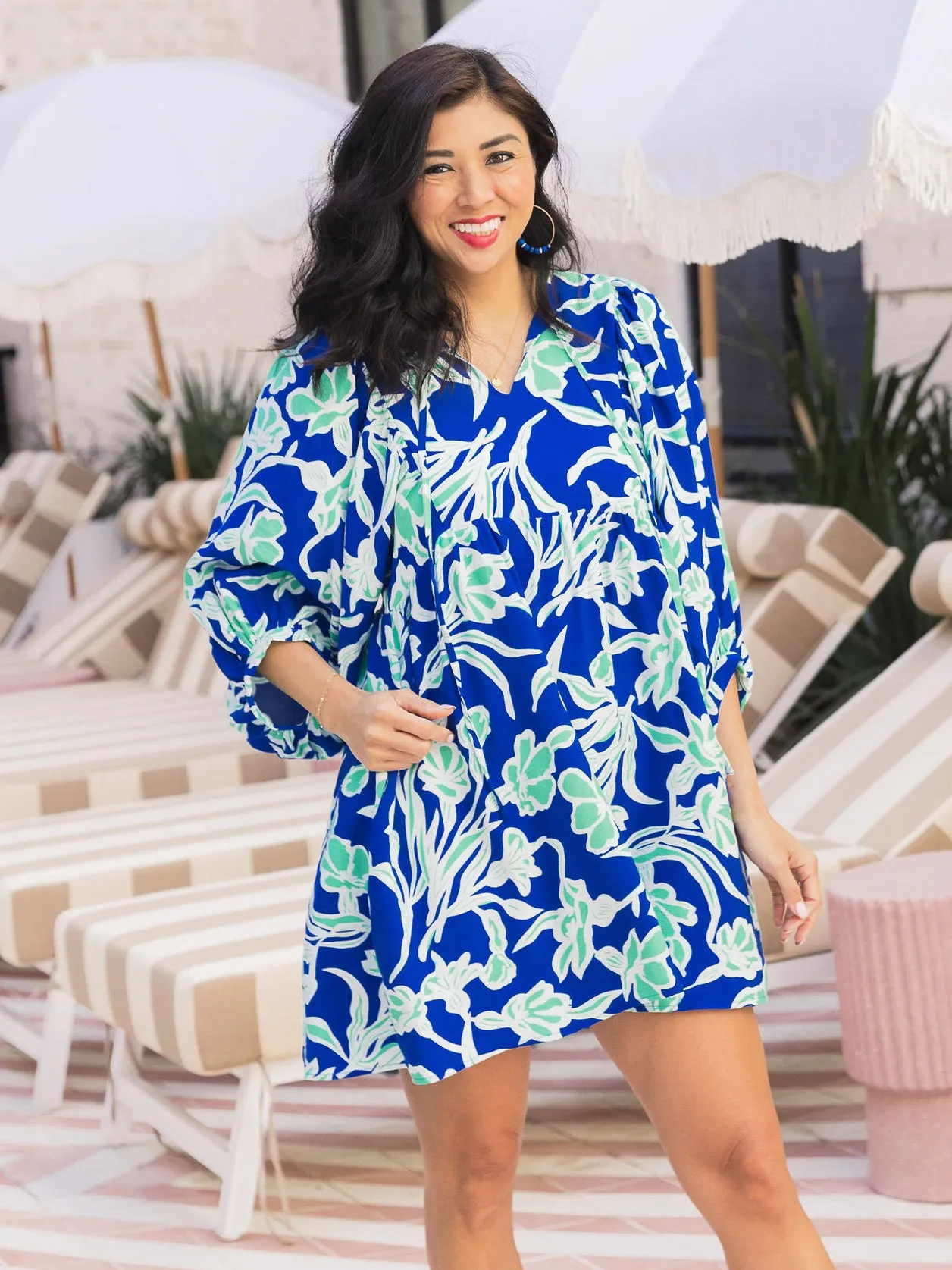 Vivid Blossom Babydoll Dress