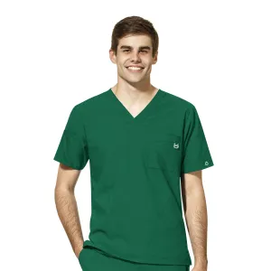 W123 6355 Men's V-Neck Scrub Top Hunter