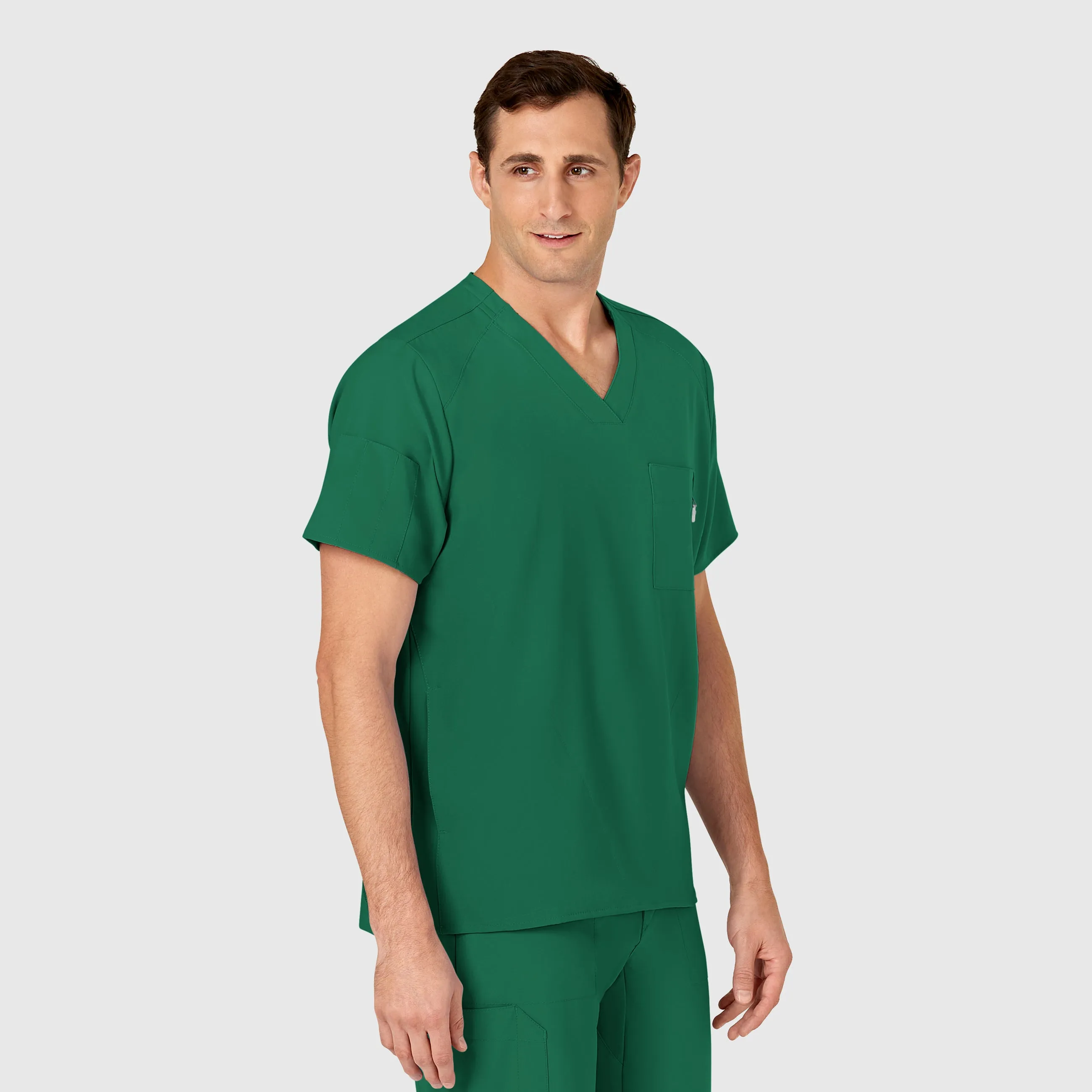 W123 6355 Men's V-Neck Scrub Top Hunter
