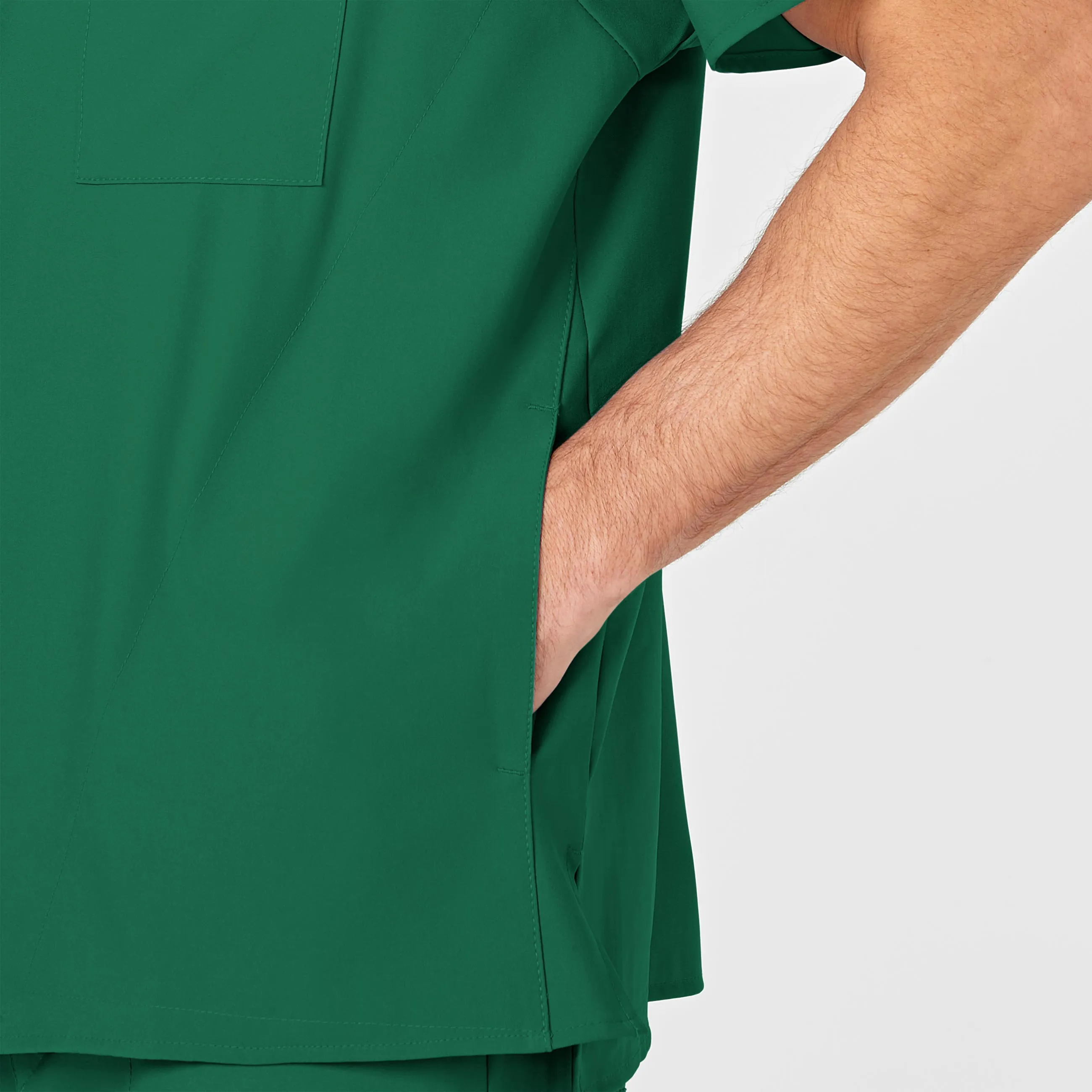 W123 6355 Men's V-Neck Scrub Top Hunter