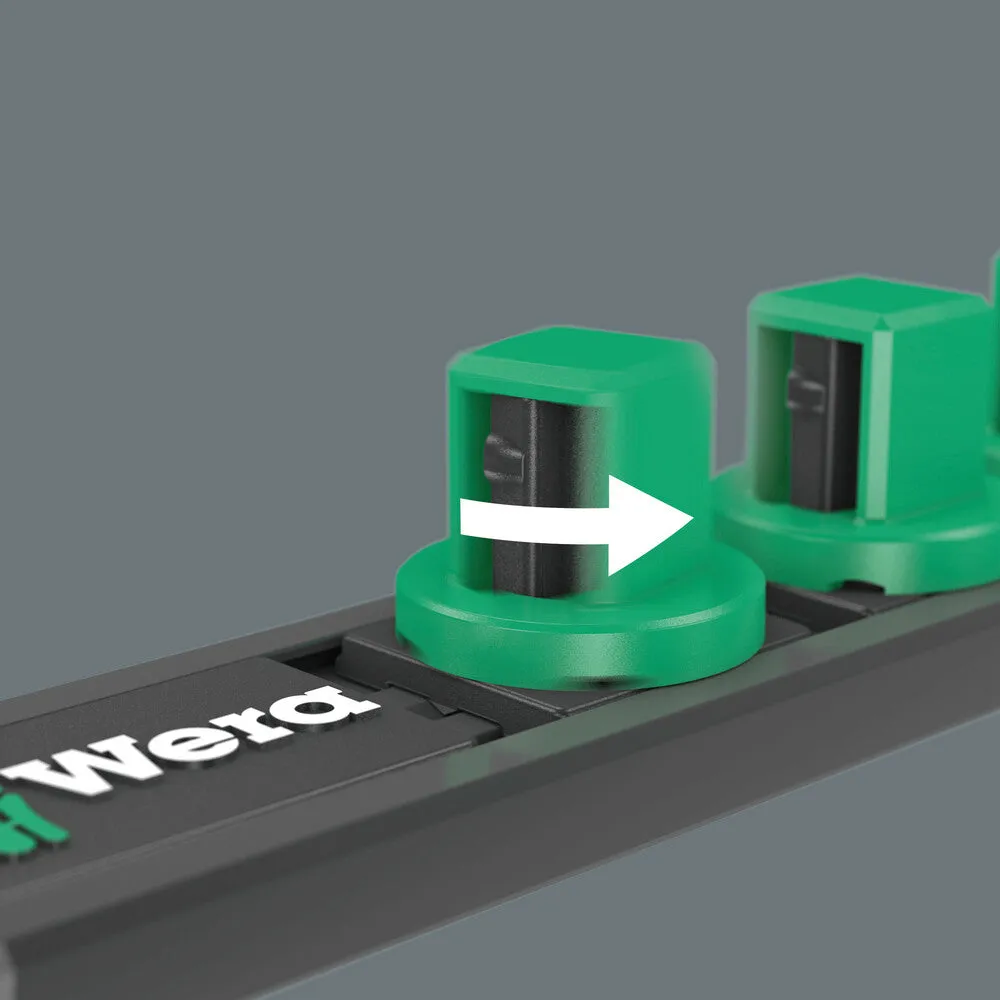Wera 05005451001 9607 Magnetic rail B Impaktor 1, Socket rail with 10 Impaktor socket wrenches