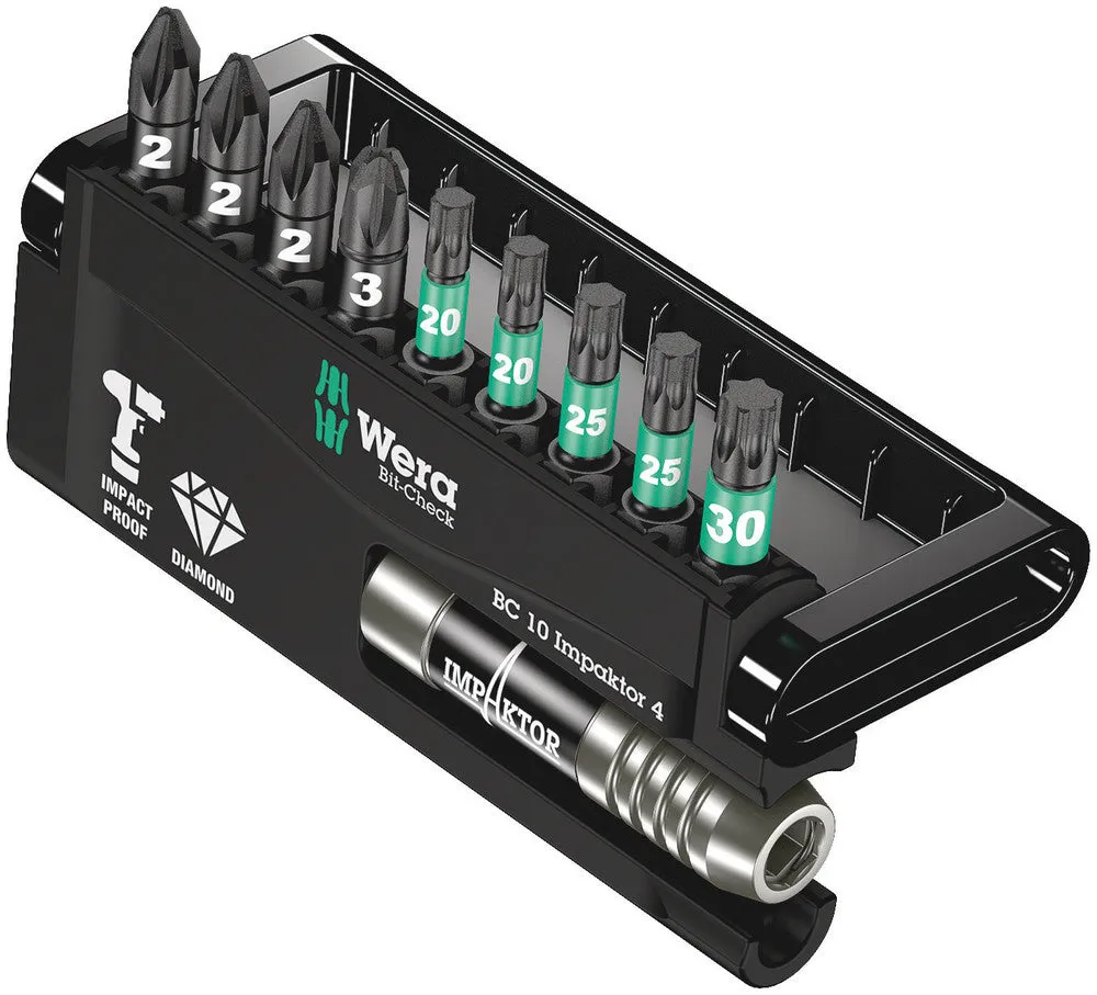 Wera 05057417001 Bit-Check 10 Impaktor 4, 10 pieces