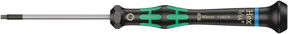 Wera 05118078001 2054 Screwdriver for hexagon socket screws for electronic applications, 5/64" x 60 mm