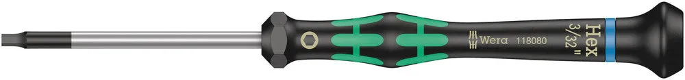 Wera 05118080001 2054 Screwdriver for hexagon socket screws for electronic applications, 3/32" x 60 mm