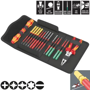 Wera Interchangeable VDE Screwdriver Pliers Set Kraftform Kompakt VDE 17 Extra Slim 1 Tool Finder 17 Pieces