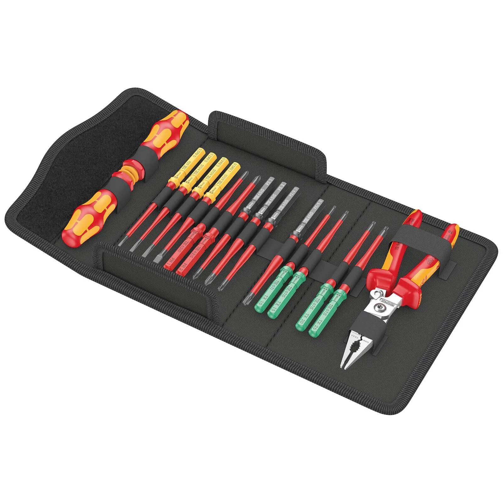 Wera Interchangeable VDE Screwdriver Pliers Set Kraftform Kompakt VDE 17 Extra Slim 1 Tool Finder 17 Pieces