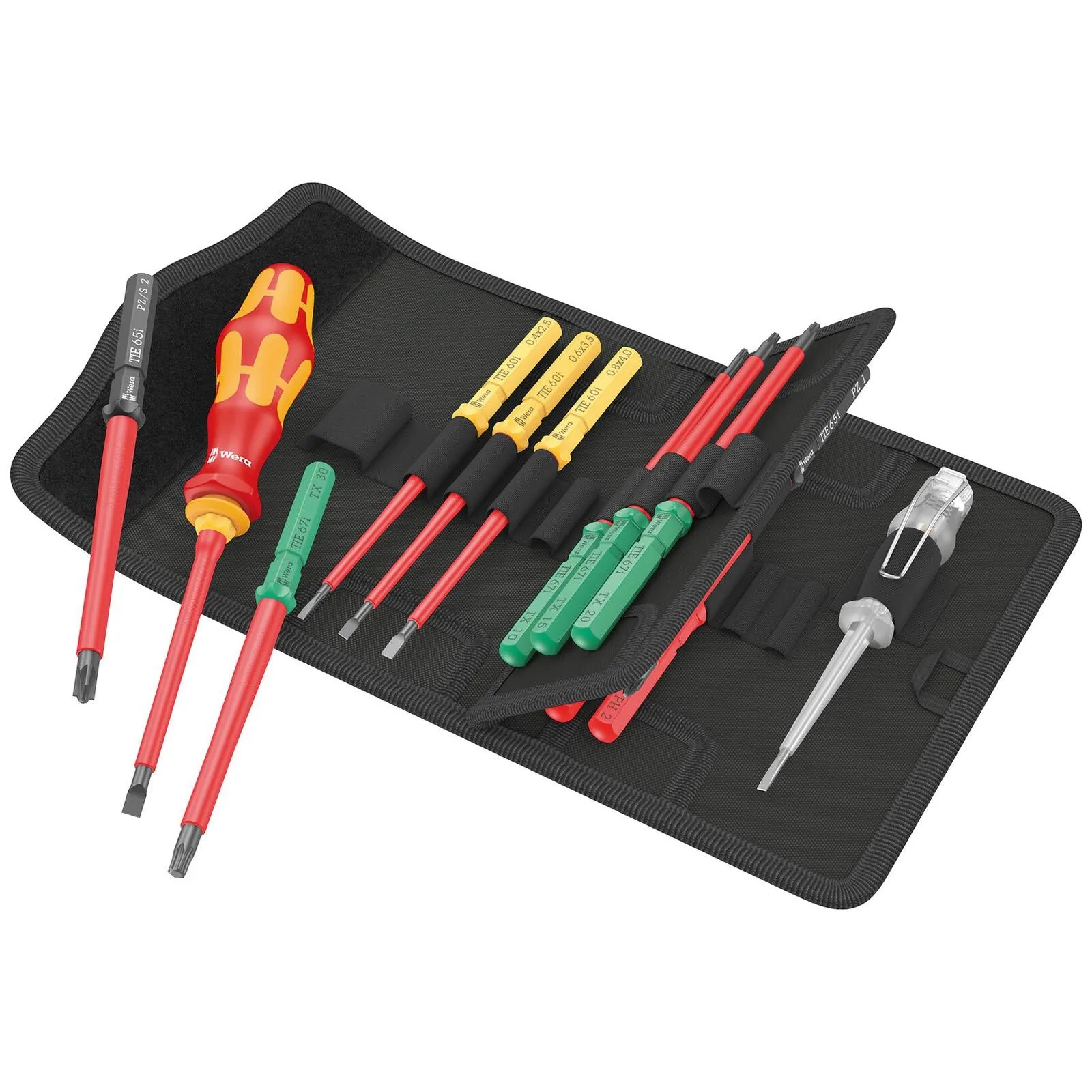 Wera Interchangeable VDE Screwdriver Set Kraftform Kompakt VDE 16 Universal 1 Tool Finder 16 Pieces