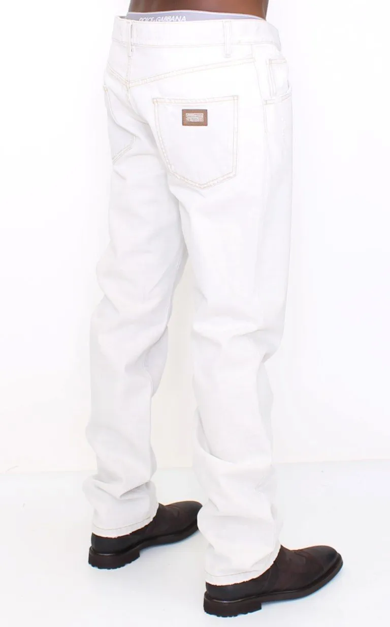 White Stonewash 14 Green Denim Jeans
