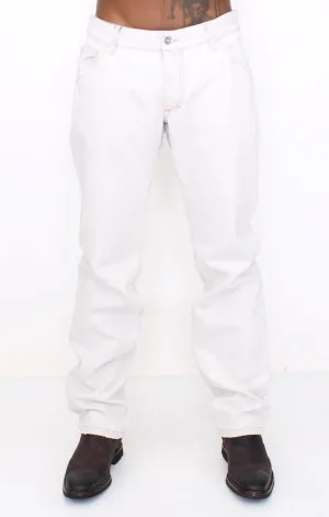 White Stonewash 14 Green Denim Jeans