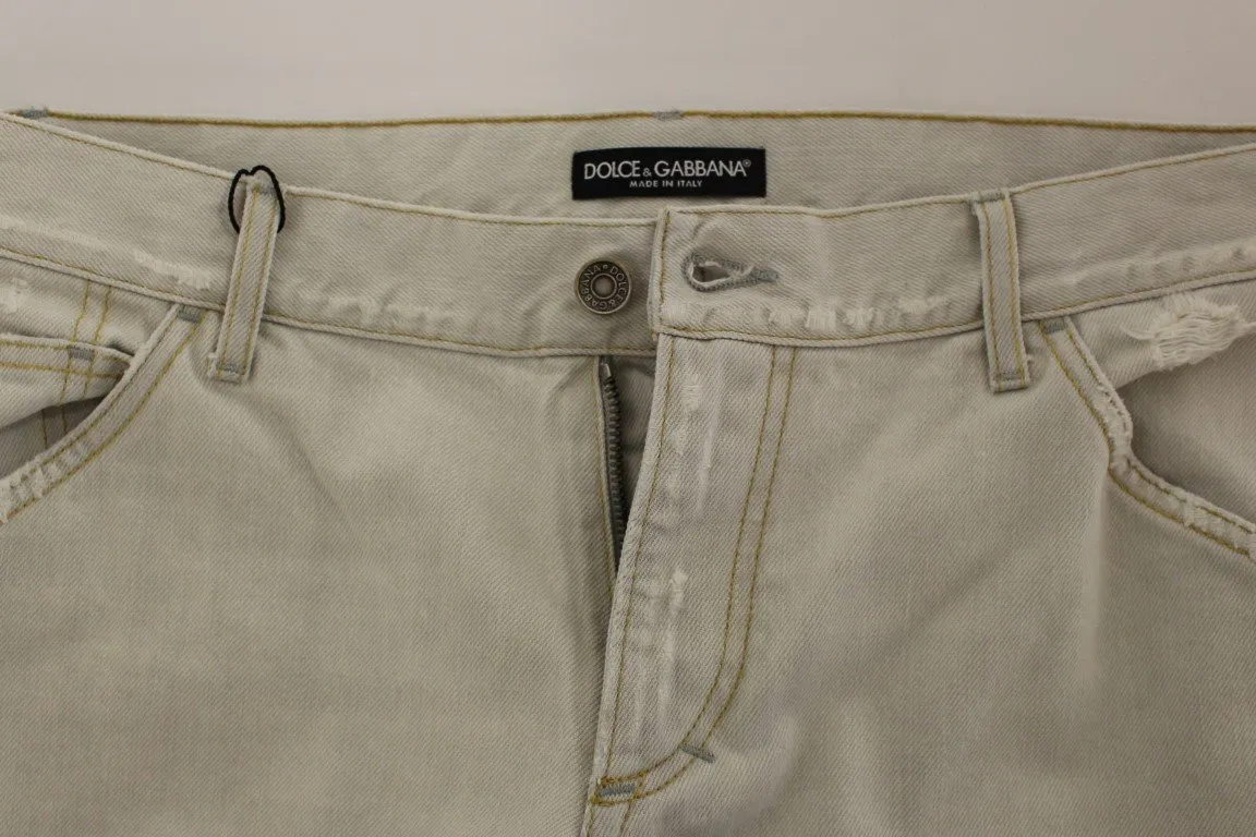 White Stonewash 14 Green Denim Jeans