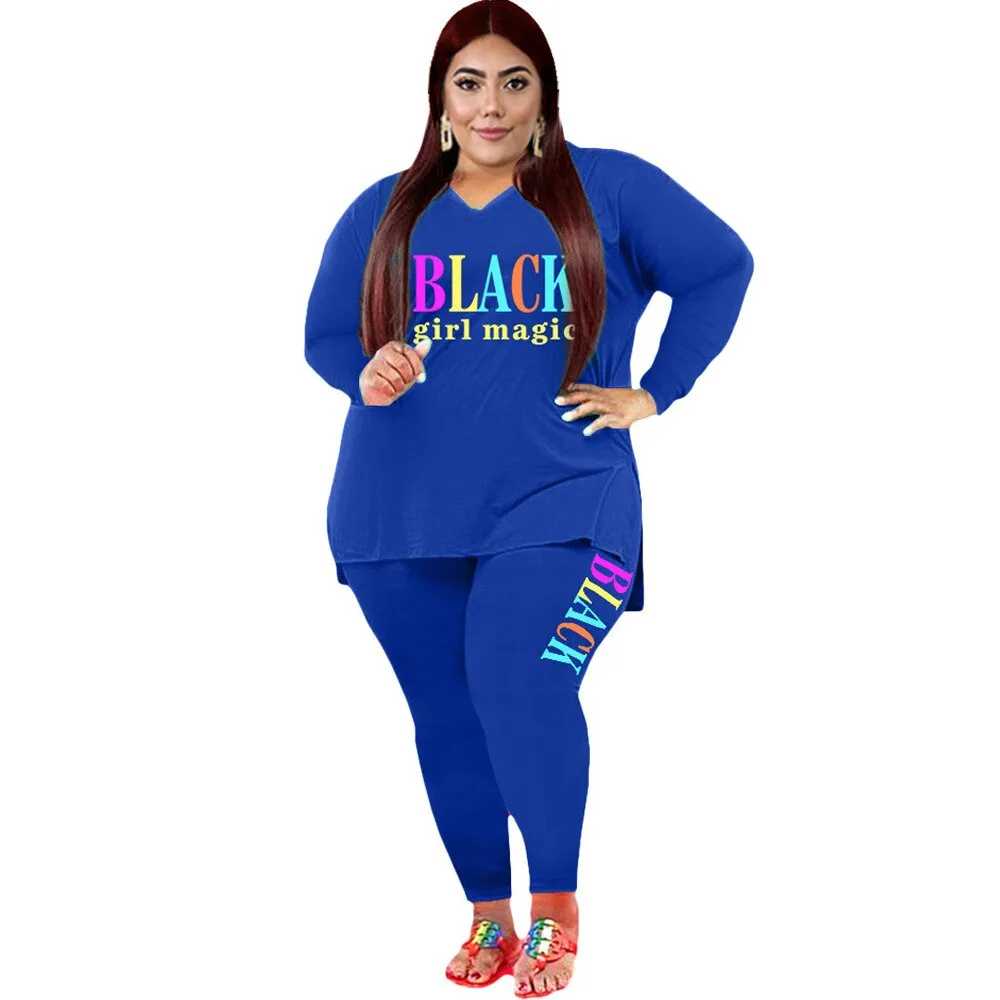 Winter Plus Size Sporty Long Sleeve Pants Suit