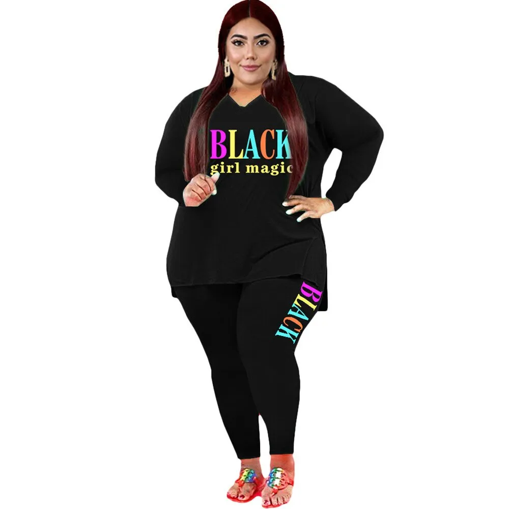 Winter Plus Size Sporty Long Sleeve Pants Suit