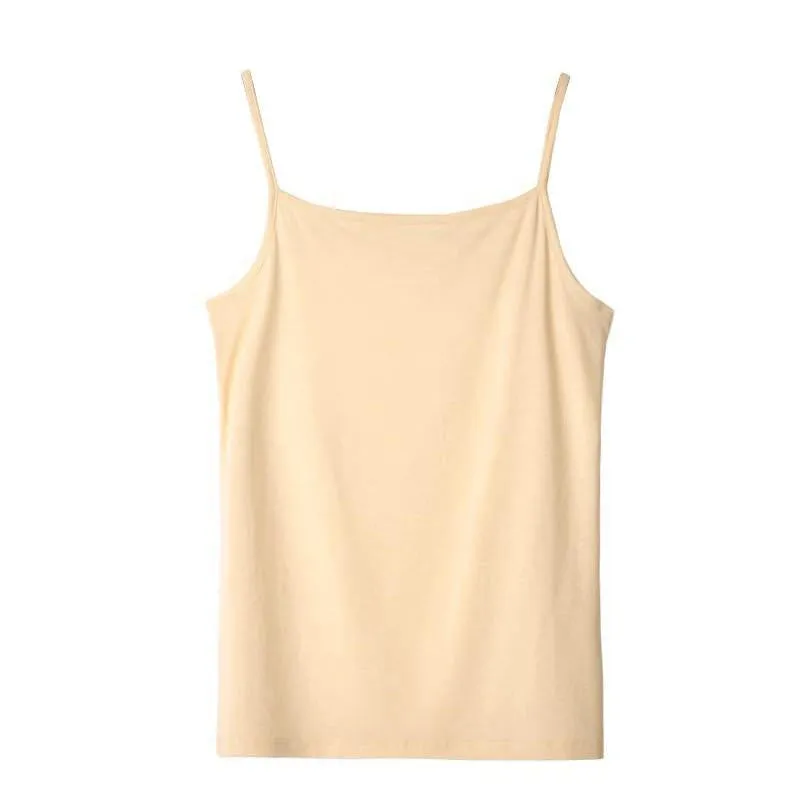 Women's Camisole Candy Color Casual Vest Fashion Classic Base T-shirt Solid Tank Elastic Slim Strap Tops Tees Modal
