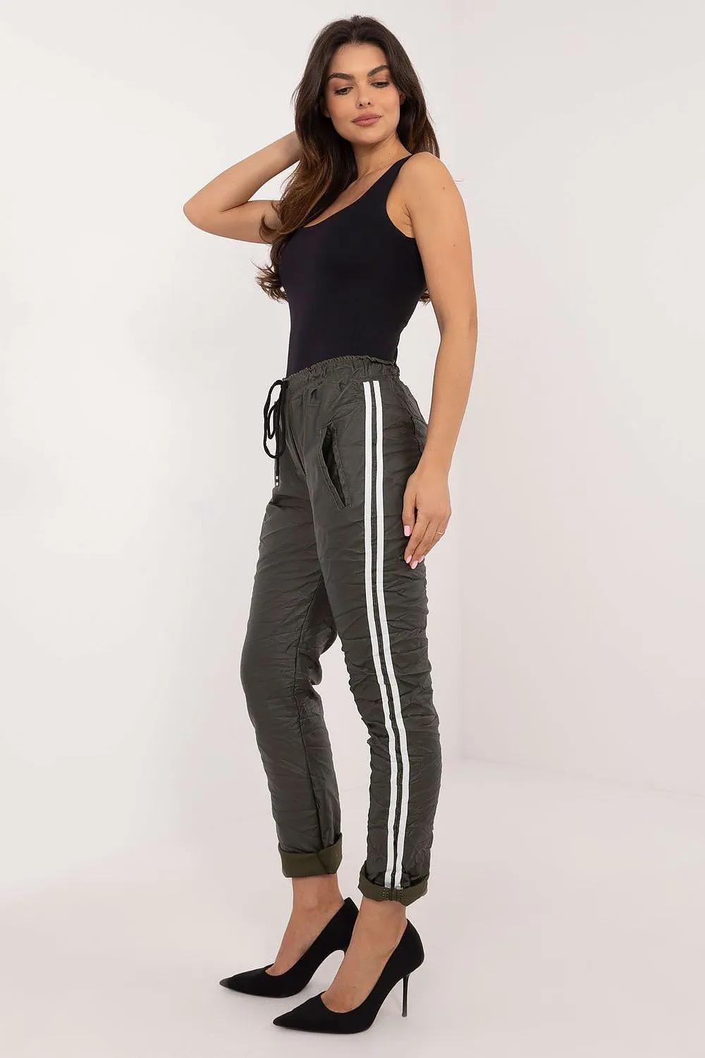 Women's high rise eco-leather pants