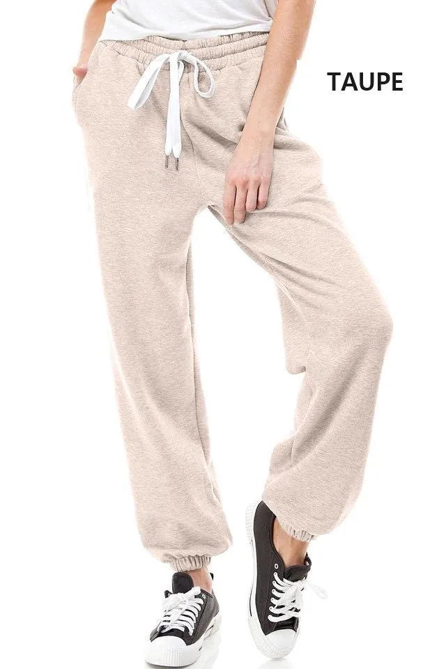 Women's High Waisted Sporty Gym Athletic Fit Jogger Sweatpants and Loose fit Lounge Trousers