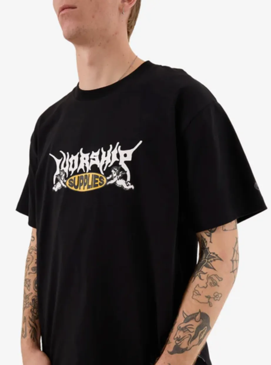 WORSHIP SUPPLIES MESSENGER TEE - BLACK