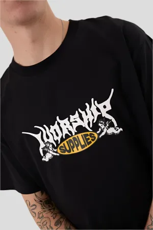 WORSHIP SUPPLIES MESSENGER TEE - BLACK