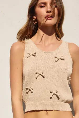 Zoe Bow Tie Sleeveless Knitted Top